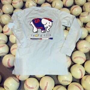 Women’s Ivory Ella Long Sleeve Softball Tee (Small)